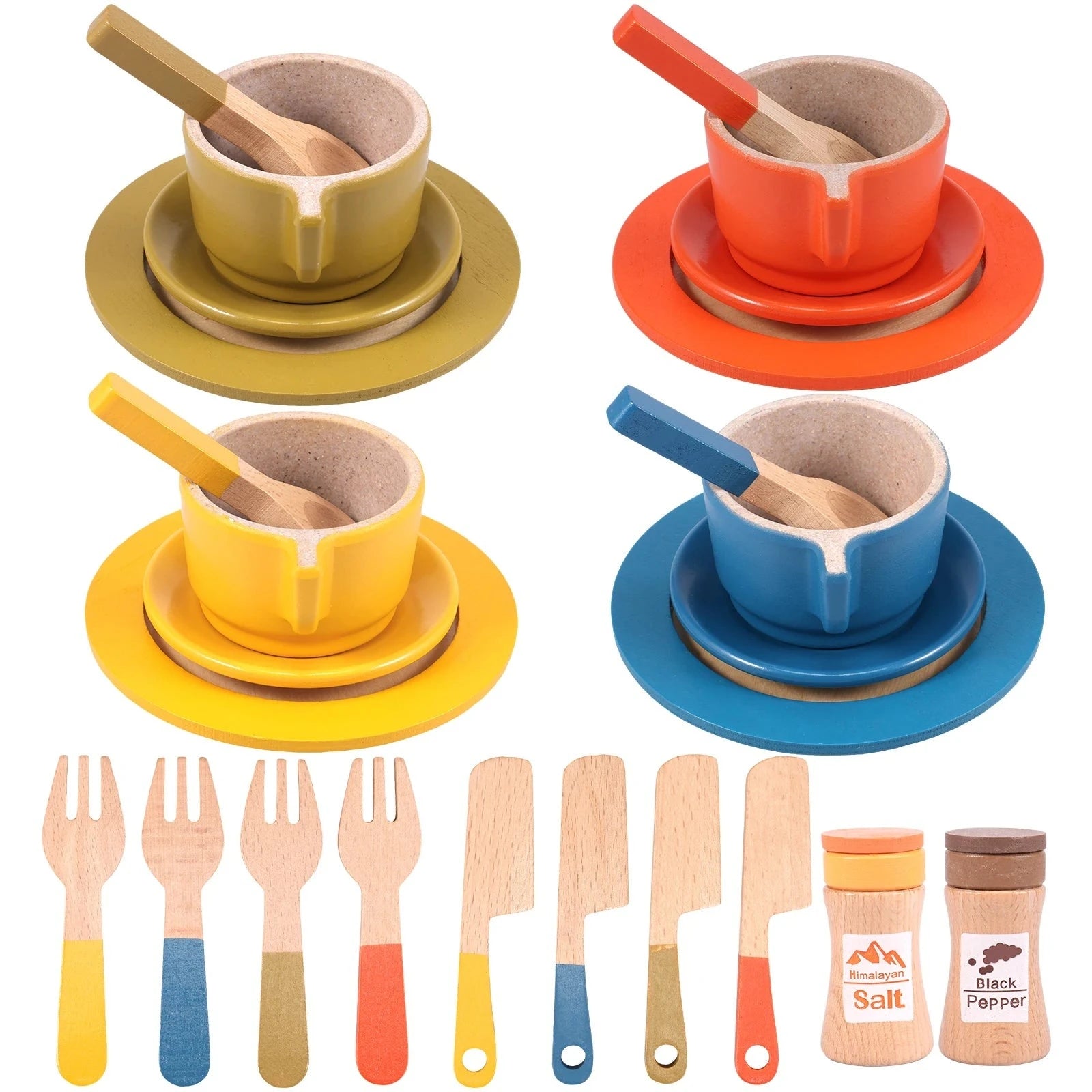 Colorful 26-Piece Kitchen Dish Set - Oliver & Company Montessori Toys