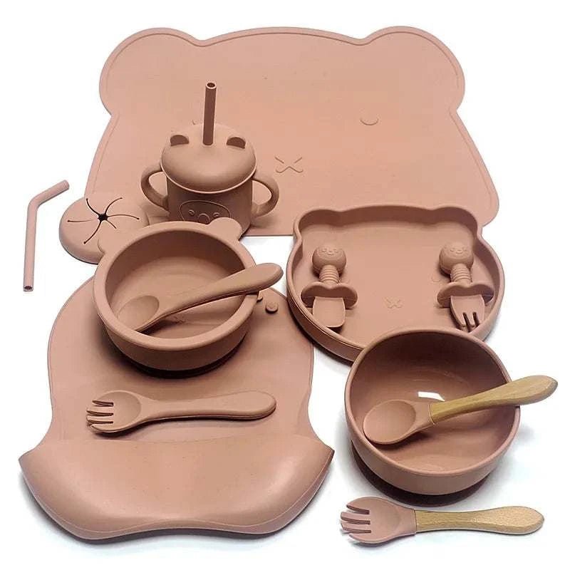 Complete Silicone Baby Tableware Set - 14 Piece Set - Oliver & Company Montessori Toys