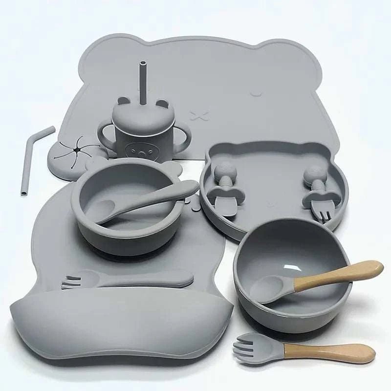 Complete Silicone Baby Tableware Set - 14 Piece Set - Oliver & Company Montessori Toys