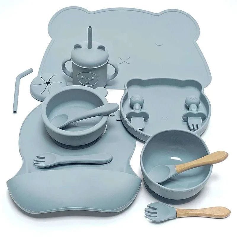 Complete Silicone Baby Tableware Set - 14 Piece Set - Oliver & Company Montessori Toys