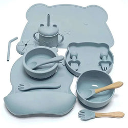 Complete Silicone Baby Tableware Set - 14 Piece Set - Oliver & Company Montessori Toys