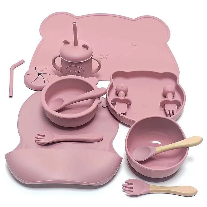 Complete Silicone Baby Tableware Set - 14 Piece Set - Oliver & Company Montessori Toys