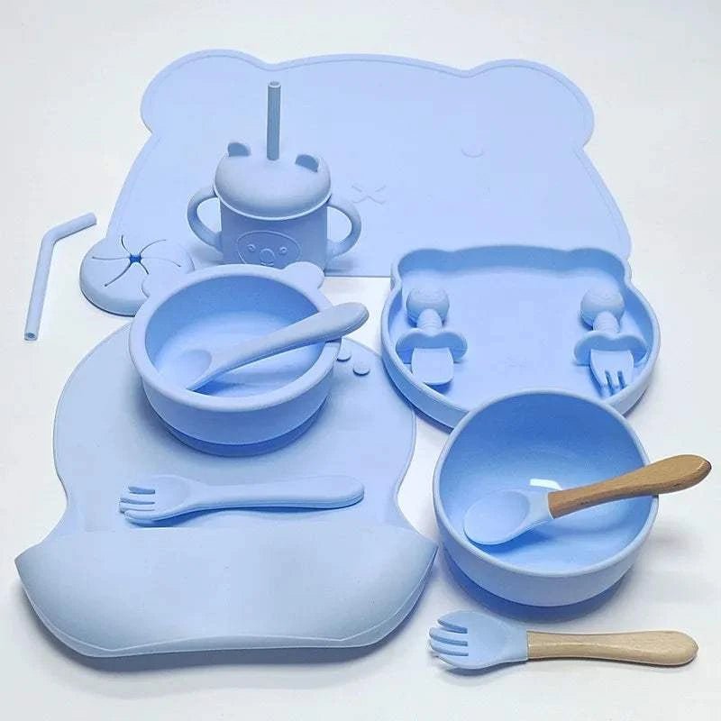 Complete Silicone Baby Tableware Set - 14 Piece Set - Oliver & Company Montessori Toys