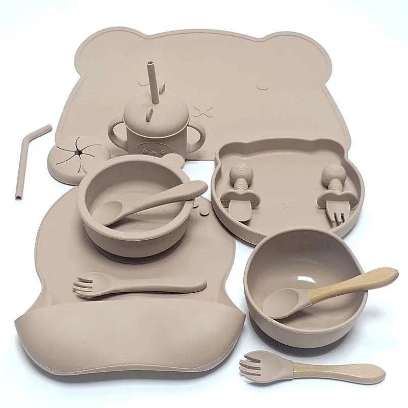 Complete Silicone Baby Tableware Set - 14 Piece Set - Oliver & Company Montessori Toys