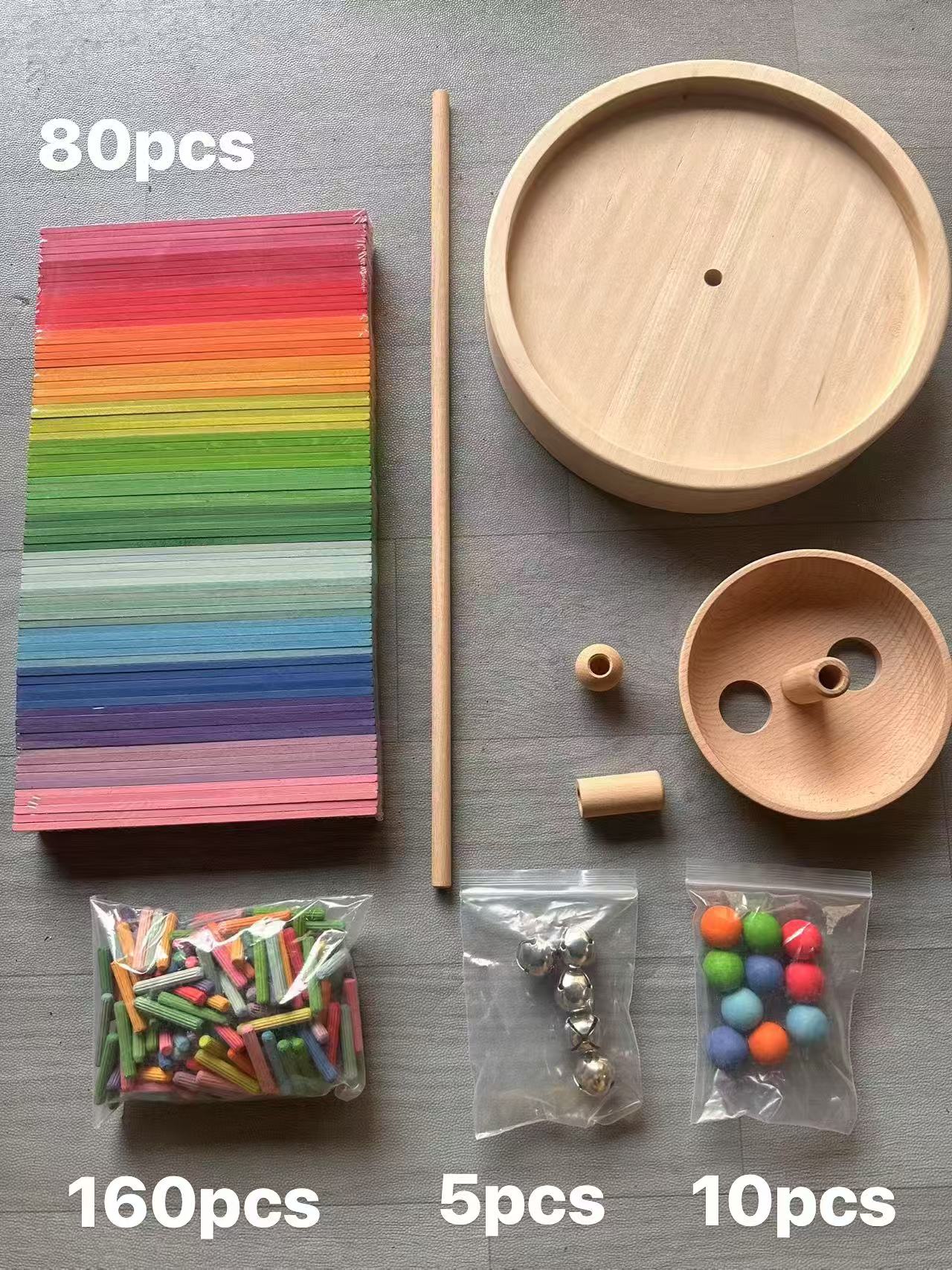 Wooden Rainbow Spiral Marble Run Tower | Montessori STEM Toy