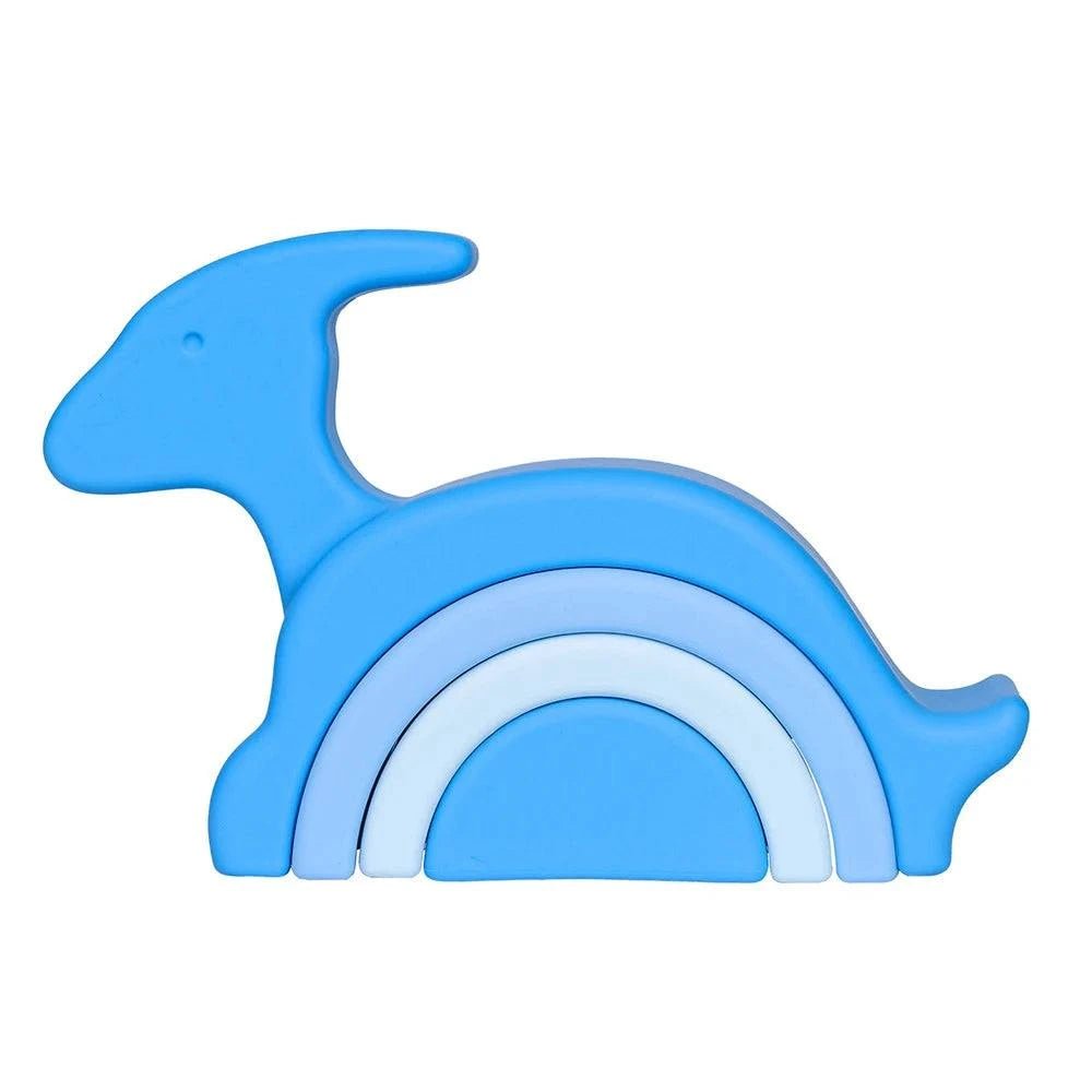 Dinosaur Shape Soft Silicone Building Blocks - Oliver & Company Montessori Toys