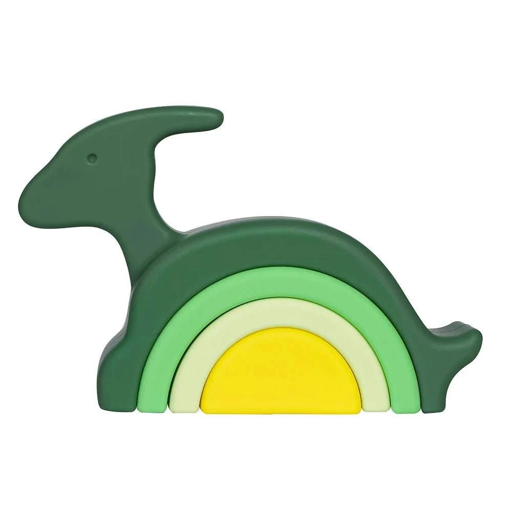 Dinosaur Shape Soft Silicone Building Blocks - Oliver & Company Montessori Toys