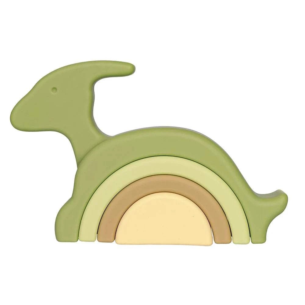 Dinosaur Shape Soft Silicone Building Blocks - Oliver & Company Montessori Toys