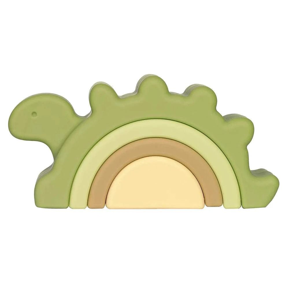 Dinosaur Shape Soft Silicone Building Blocks - Oliver & Company Montessori Toys