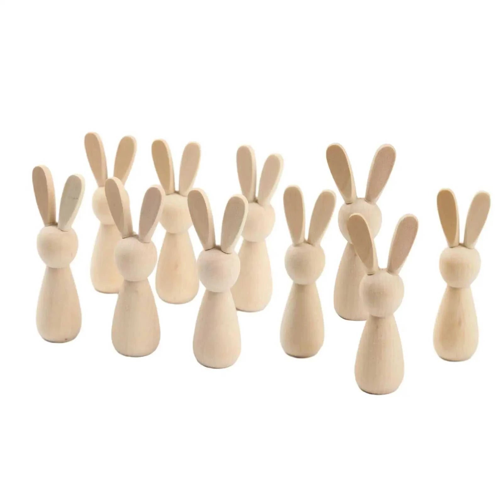 DIY Wooden Easter Bunny Peg Doll Set - Oliver & Company Montessori Toys