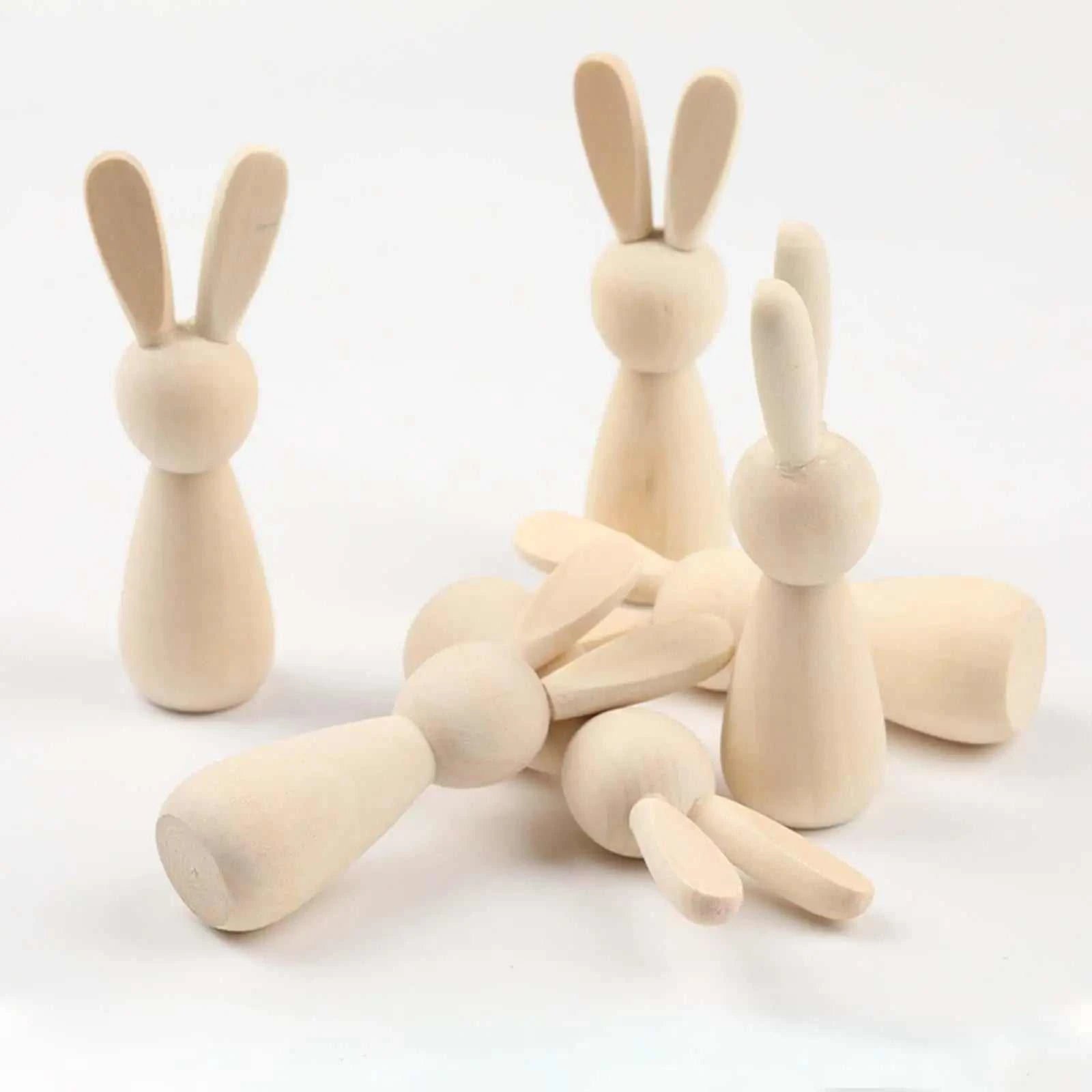 DIY Wooden Easter Bunny Peg Doll Set - Oliver & Company Montessori Toys