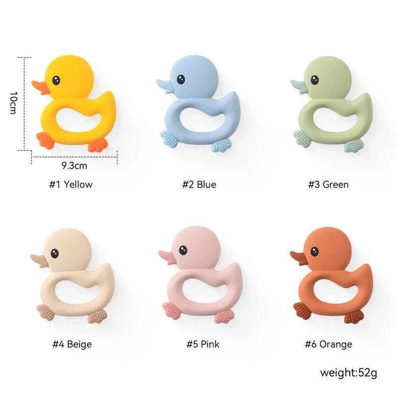 Duck Silicone Teether for Newborns (0-12 Months) - Oliver & Company Montessori Toys