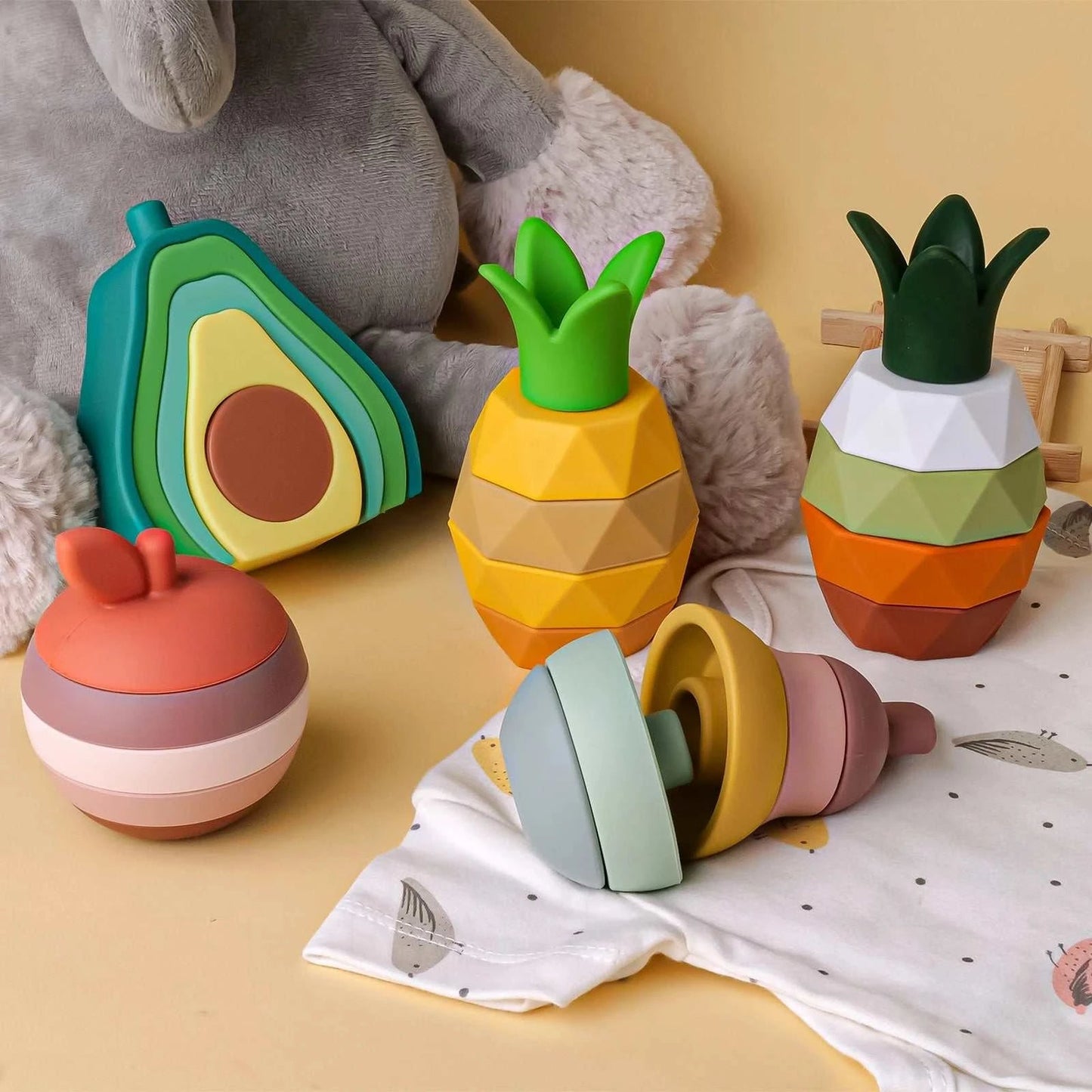 Fruit Nesting Stacking Building Blocks - Oliver & Company Montessori Toys