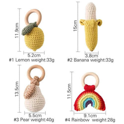 Handmade Wooden Crochet Rattles - 14 Styles - Oliver & Company Montessori Toys