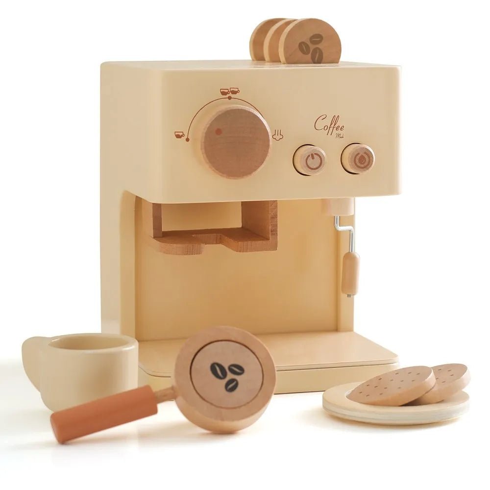 Kids Wooden Montessori Toy Coffee Machine - Oliver & Company Montessori Toys