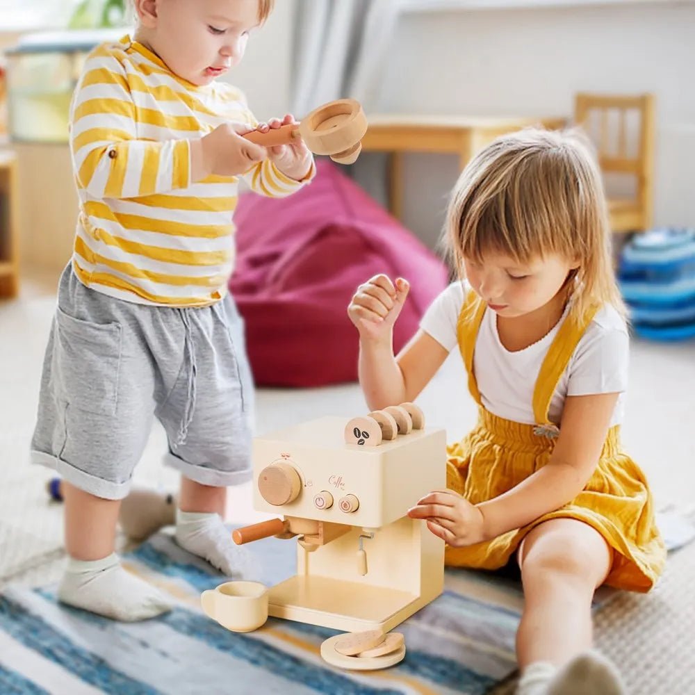 Kids Wooden Montessori Toy Coffee Machine - Oliver & Company Montessori Toys