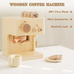 Kids Wooden Montessori Toy Coffee Machine - Oliver & Company Montessori Toys