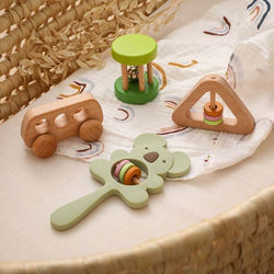 Montessori 4pcs Wooden Rattle Sets - Oliver & Company Montessori Toys