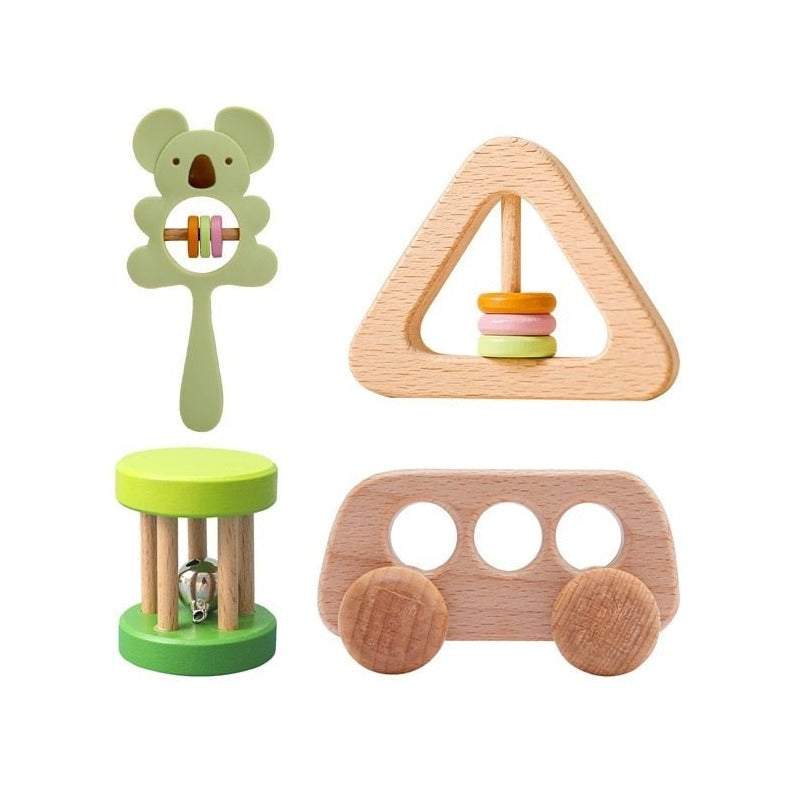 Montessori 4pcs Wooden Rattle Sets - Oliver & Company Montessori Toys