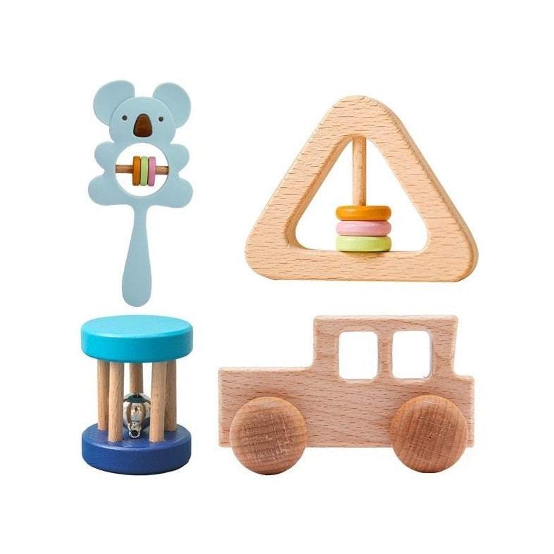 Montessori 4pcs Wooden Rattle Sets - Oliver & Company Montessori Toys