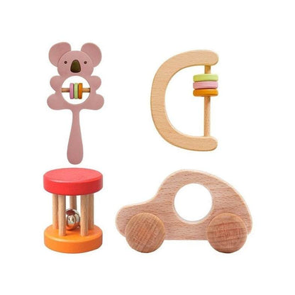 Montessori 4pcs Wooden Rattle Sets - Oliver & Company Montessori Toys