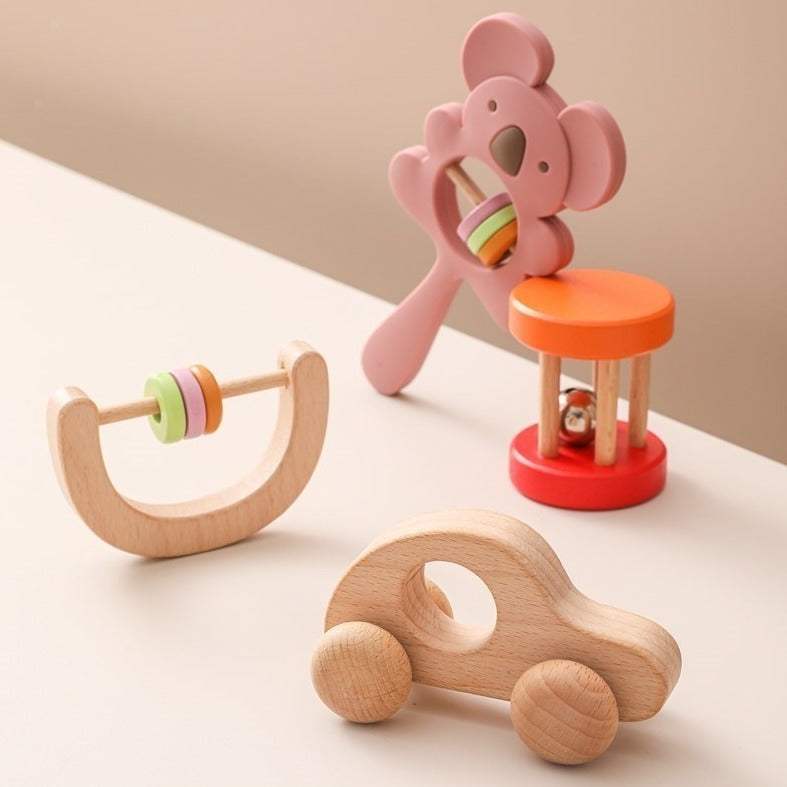 Montessori 4pcs Wooden Rattle Sets - Oliver & Company Montessori Toys