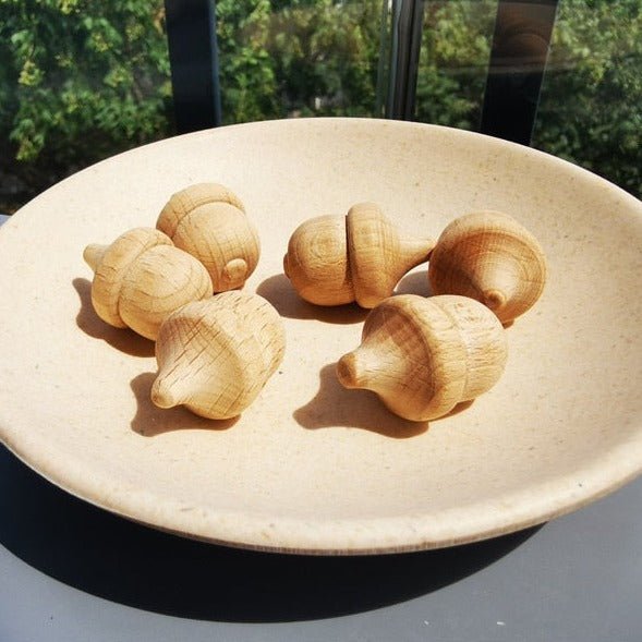 Montessori 6-Piece Natural Wood Loose Parts Set - Oliver & Company Montessori Toys