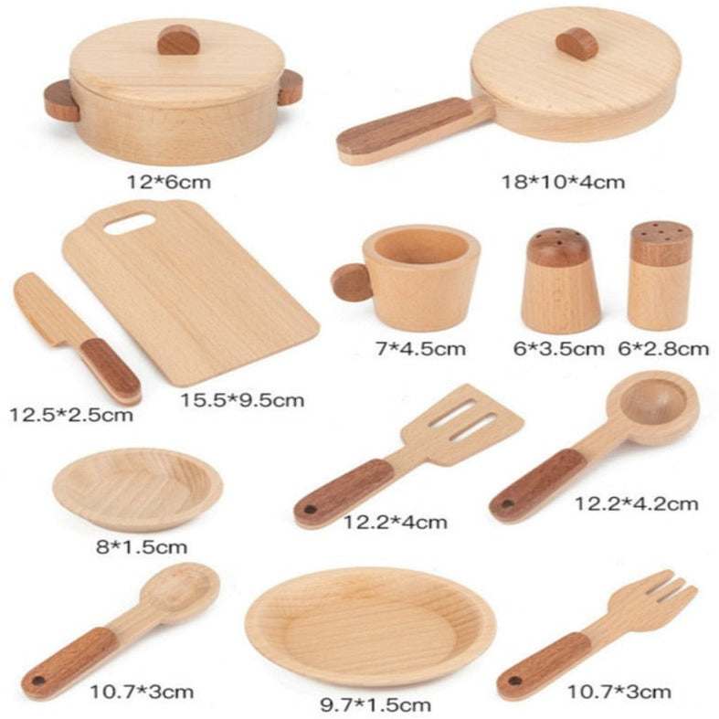 Montessori Children's Natural Wood Simulation Kitchen Sets - Oliver & Company Montessori Toys