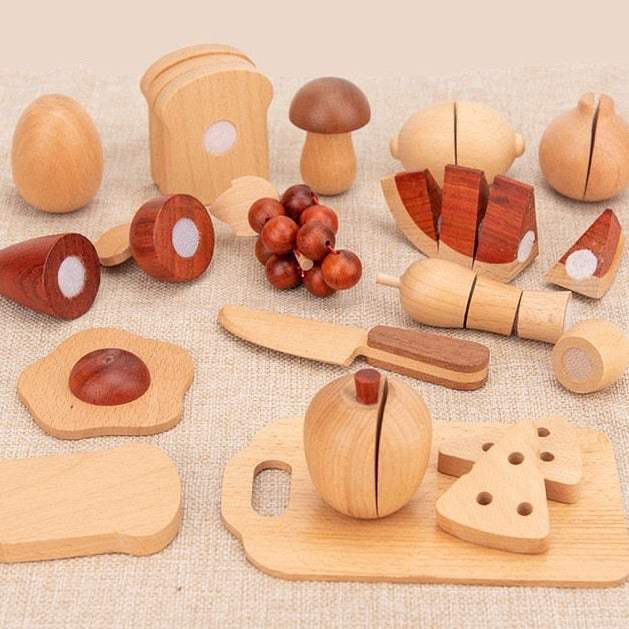Montessori Children's Natural Wood Simulation Kitchen Sets - Oliver & Company Montessori Toys