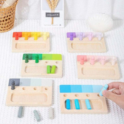 Montessori Color Matching Peg Boards - Oliver & Company Montessori Toys