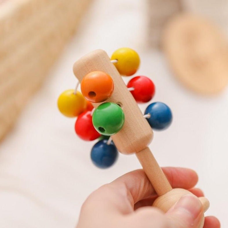 Spring Rattle Percussion Oliver & Company Montessori Wooden Musical Rattle