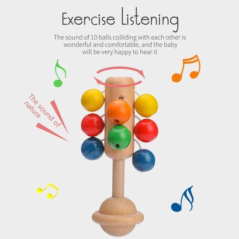 Oliver & Company Montessori Wooden Musical Rattle