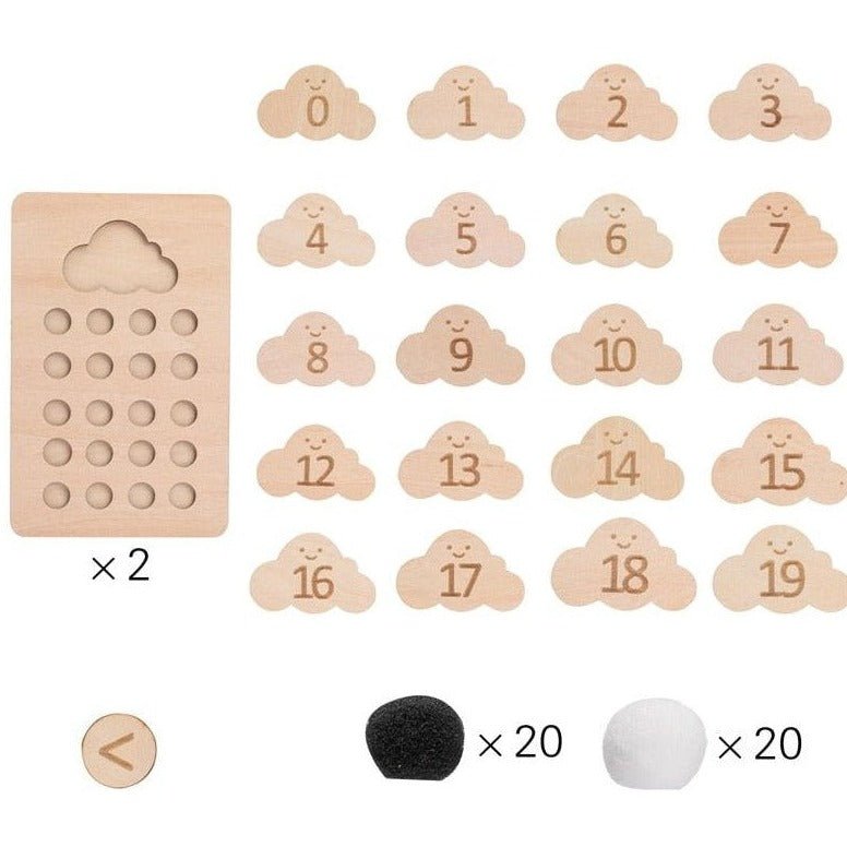 Montessori Counting Clouds Game - Oliver & Company Montessori Toys