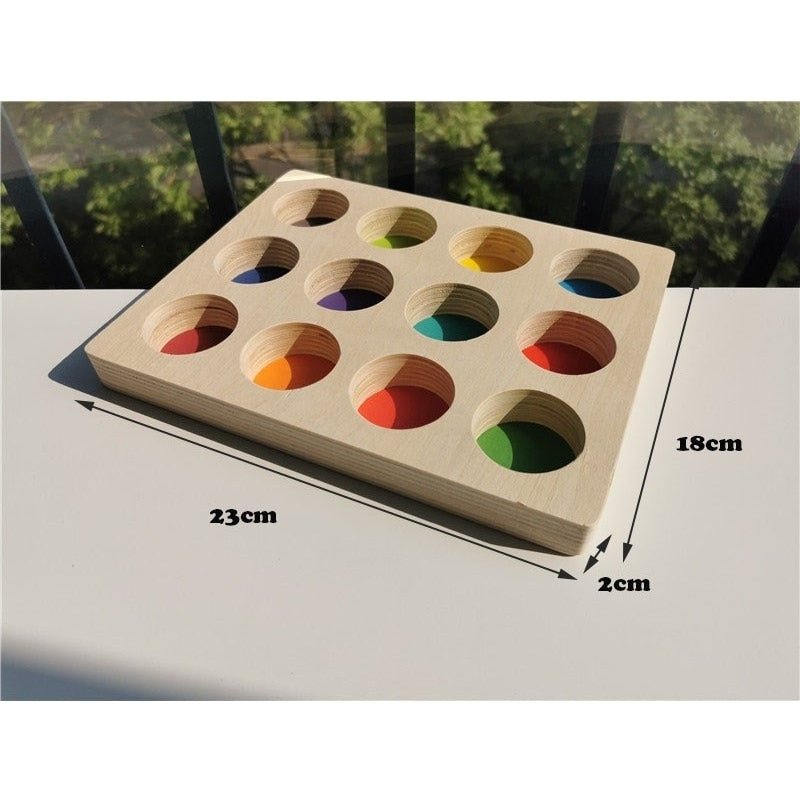 Montessori Crochet Wooden Rainbow Peg Dolls Set with Boards and Hats - Oliver & Company Montessori Toys