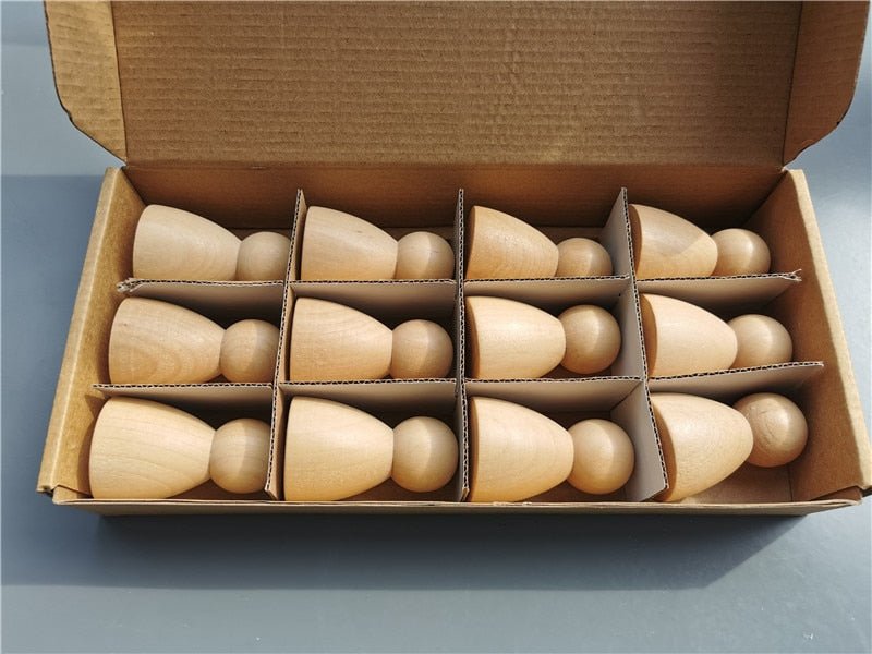 Montessori Crochet Wooden Rainbow Peg Dolls Set with Boards and Hats - Oliver & Company Montessori Toys