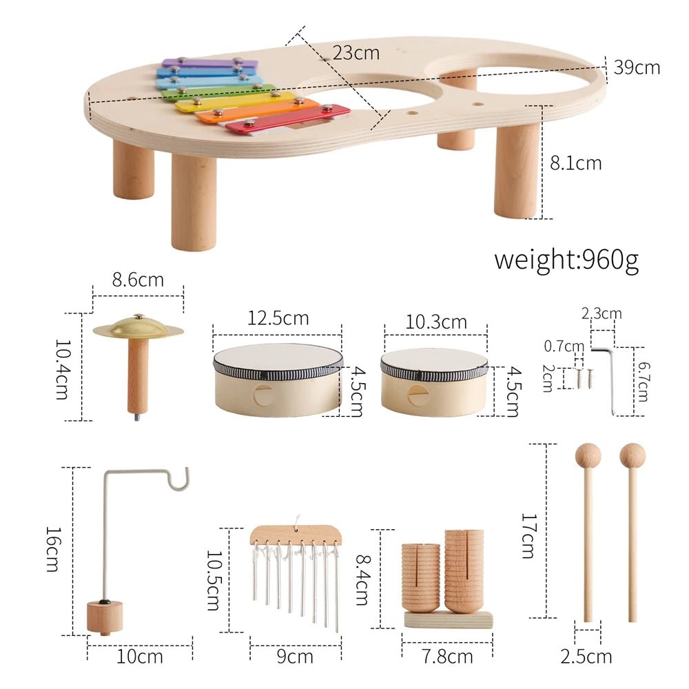 Montessori Drum Table Musical Instruments - Oliver & Company Montessori Toys