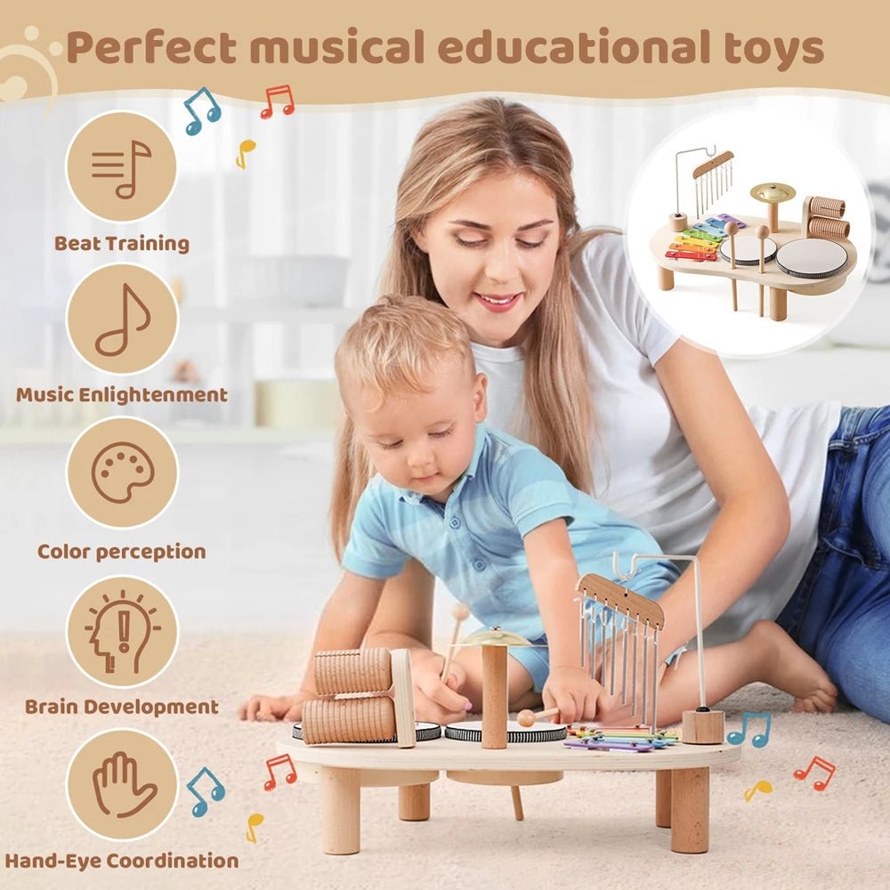 Montessori Drum Table Musical Instruments - Oliver & Company Montessori Toys