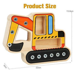 Montessori Excavator and Steam Ship Screwdriver Busy Boards - Oliver & Company Montessori Toys