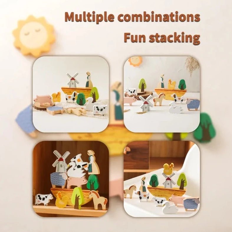 Montessori Farm Animals Wooden Toy - Oliver & Company Montessori Toys
