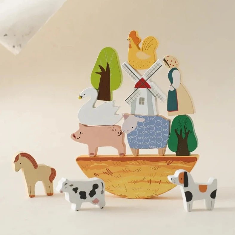 Montessori Farm Animals Wooden Toy - Oliver & Company Montessori Toys