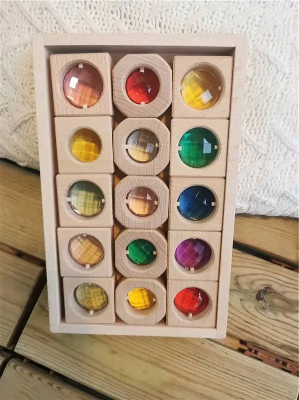 Montessori Gemstone Lucite Window Blocks - Oliver & Company Montessori Toys