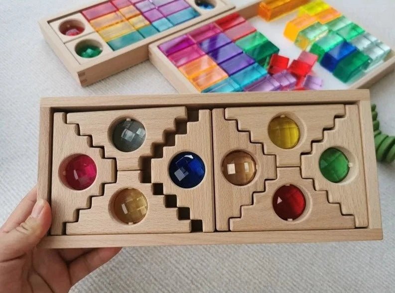 Montessori Gemstone Lucite Window Blocks - Oliver & Company Montessori Toys
