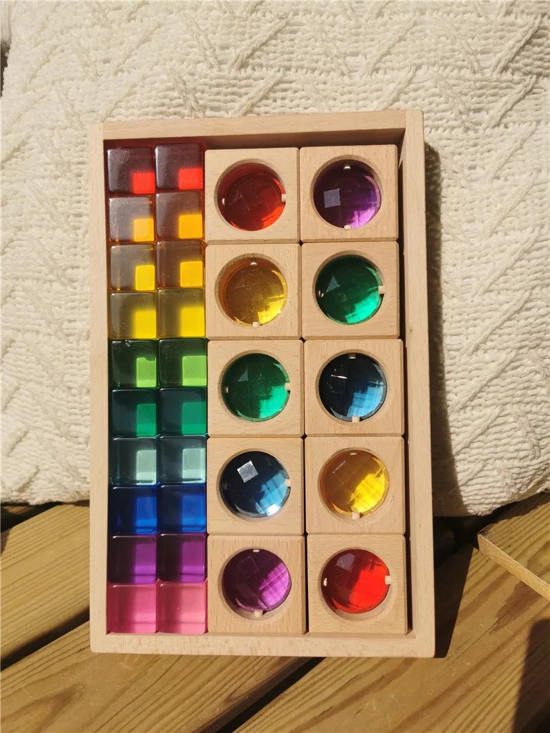 Montessori Gemstone Lucite Window Blocks - Oliver & Company Montessori Toys