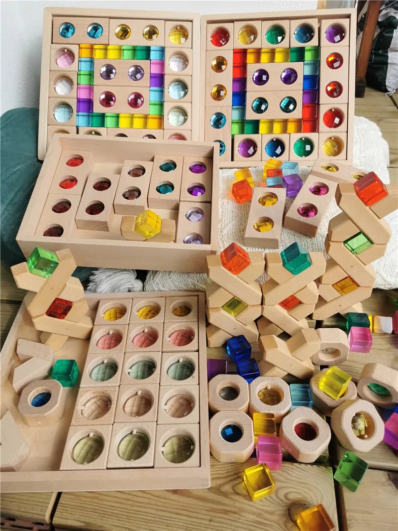 Montessori Gemstone Lucite Window Blocks - Oliver & Company Montessori Toys