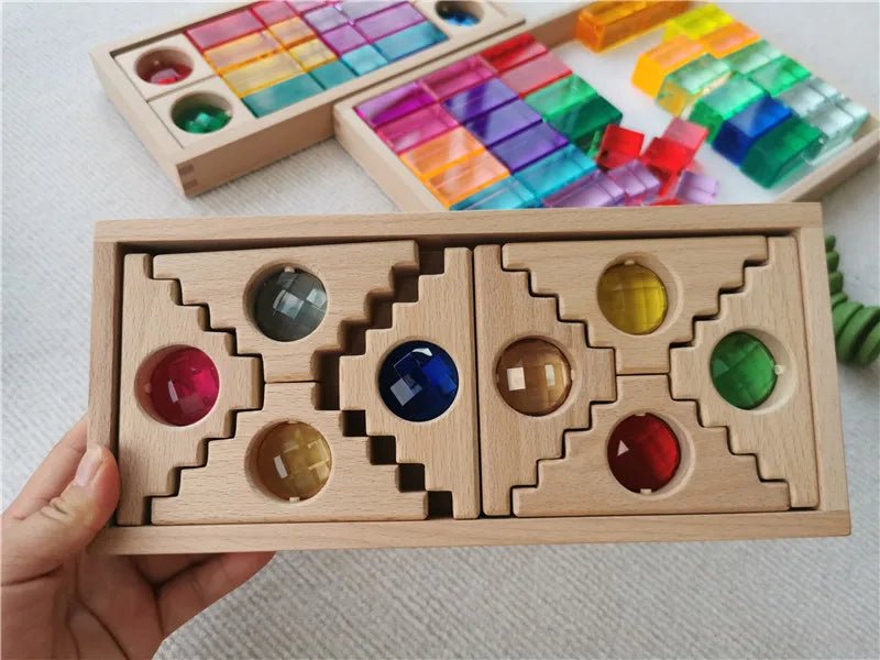 Montessori Gemstone Lucite Window Blocks - Oliver & Company Montessori Toys