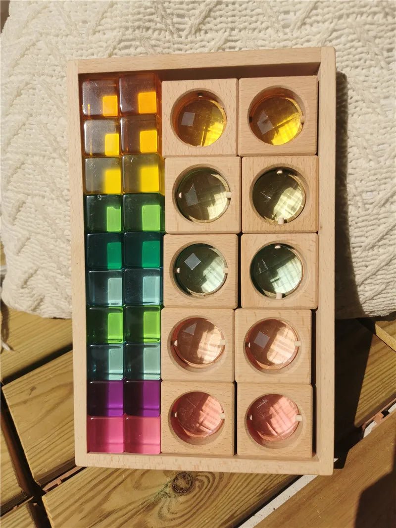 Montessori Gemstone Lucite Window Blocks - Oliver & Company Montessori Toys