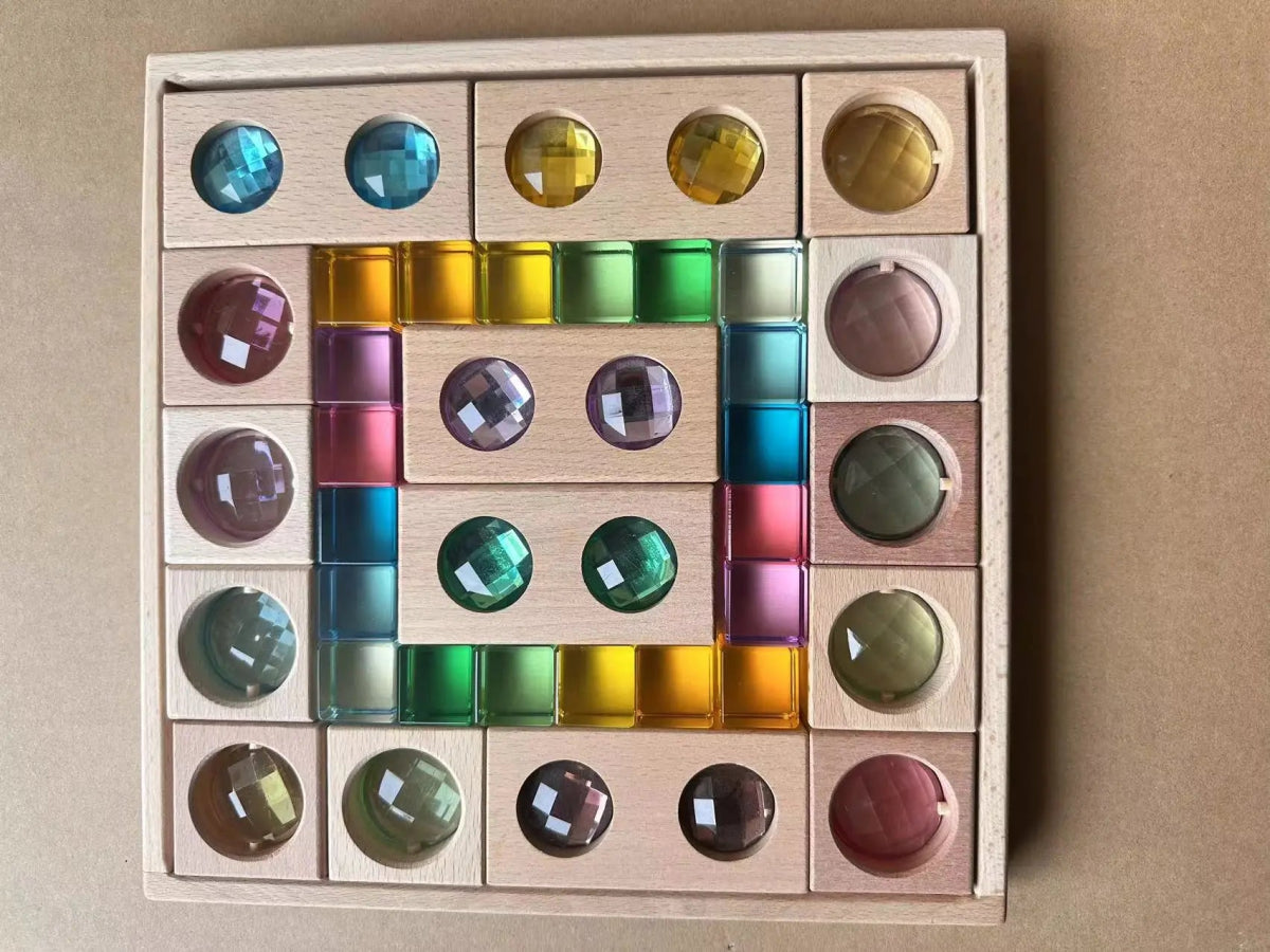 Montessori Gemstone Lucite Window Blocks - Oliver & Company Montessori Toys