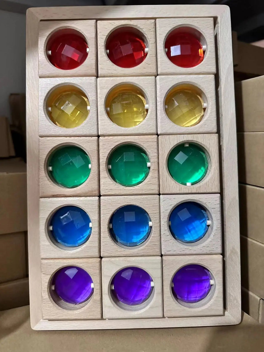 Montessori Gemstone Lucite Window Blocks - Oliver & Company Montessori Toys