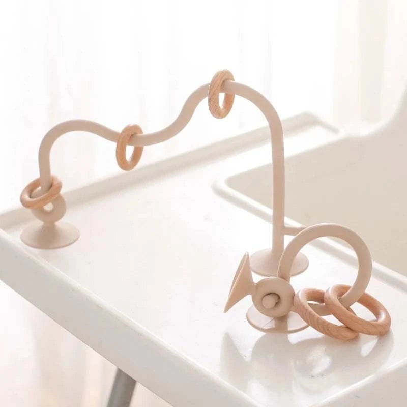 Montessori Interactive Track Teething Toy featuring a silicone bead maze, designed to enhance fine motor skills and sensory development for infants.