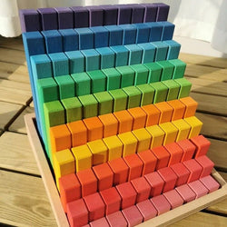 Montessori Large Wooden Building Blocks Set (100 Pieces) - Oliver & Company Montessori Toys